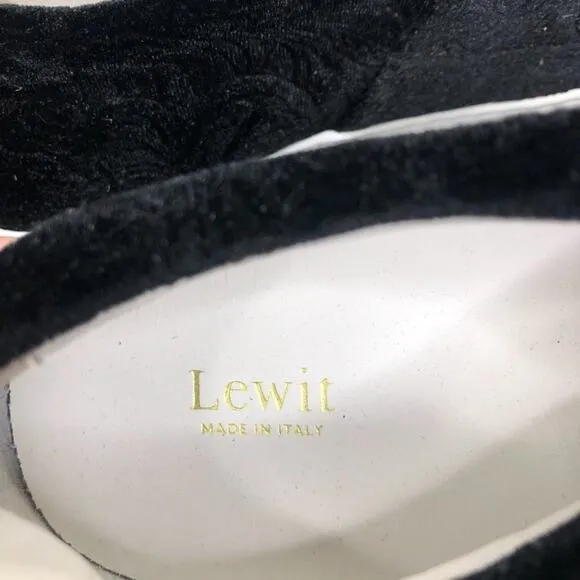 Lewit 'Arlo' Slip On Black Velvet Platform Sneakers Size EU 38.5/US 8