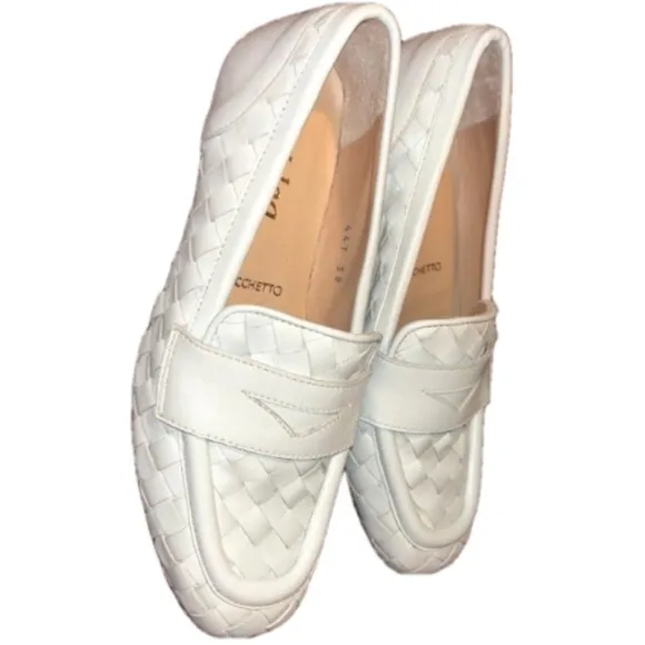 L'idea Italian Leather Woven Loafers Size 38 NWOB