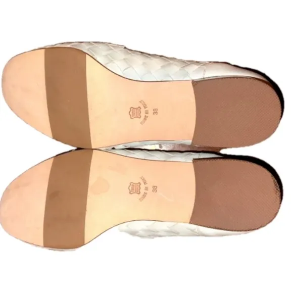 L'idea Italian Leather Woven Loafers Size 38 NWOB