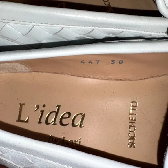 L'idea Italian Leather Woven Loafers Size 38 NWOB