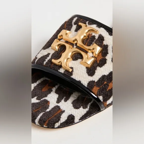 LIKE NEW! Tory Burch Eleanor Slide Designer Printed Sandal Slip on Flats Size 10