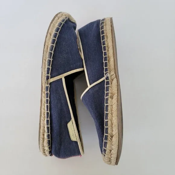 Lilly Pulitzer Lia‎ Seahorse Espadrilles Flat Shoes Blue Gold Size 9