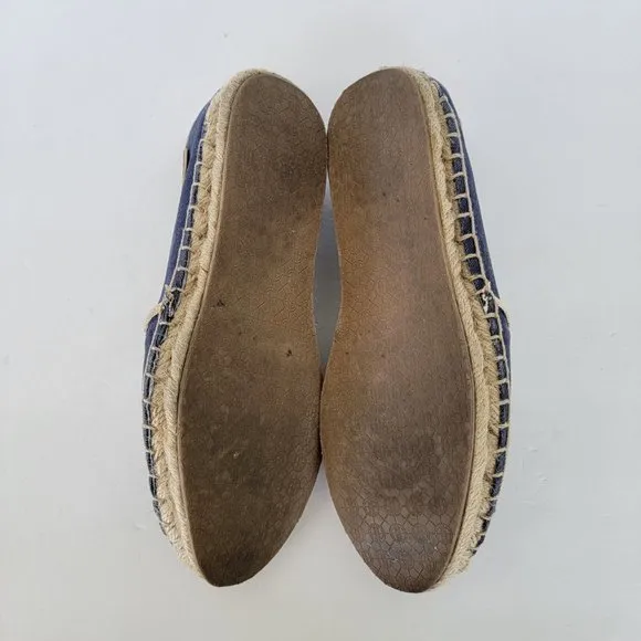 Lilly Pulitzer Lia‎ Seahorse Espadrilles Flat Shoes Blue Gold Size 9
