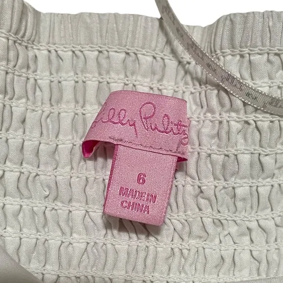Lilly Pulitzer | White 100% Cotton Yellow flower Halter Mini Summer Dress