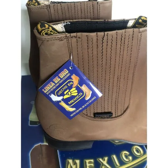 Linea De Oro Boots Brown Chelsea Boot US Size 9.5 BNIB‎ Made In Mexico