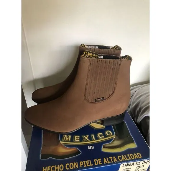 Linea De Oro Boots Brown Chelsea Boot US Size 9.5 BNIB‎ Made In Mexico