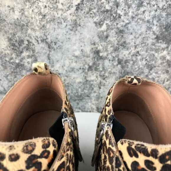 Linea Paolo Women's Size 11M Felicia Leopard Calfhair High Heel Wedge Sneakers