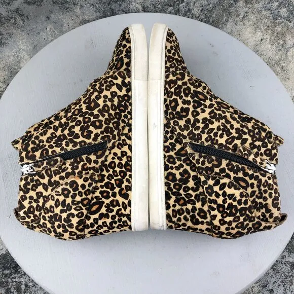 Linea Paolo Women's Size 11M Felicia Leopard Calfhair High Heel Wedge Sneakers