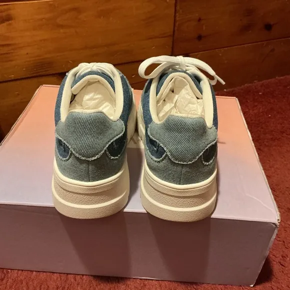LisaVicky blue denim Platform Sneakers