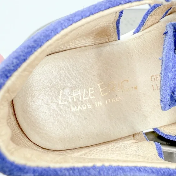 Little Eric Blue Sandals with Caged Design