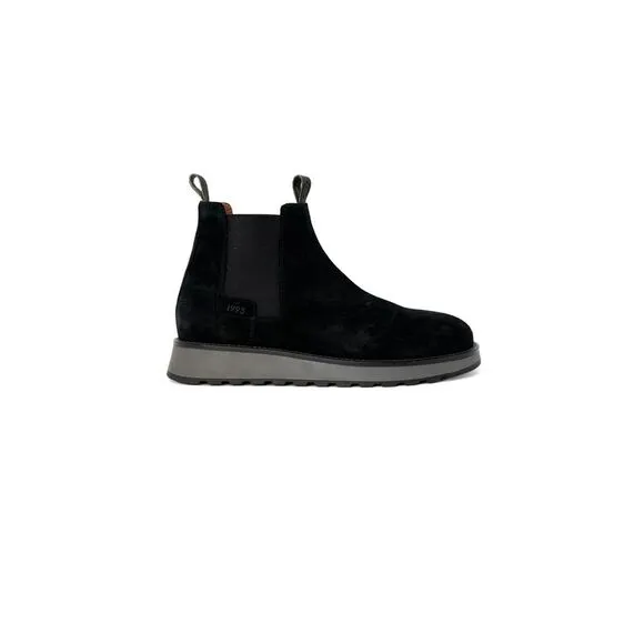 Liu Jo Mens Slip-on Leather Ankle Boots in Black Suede