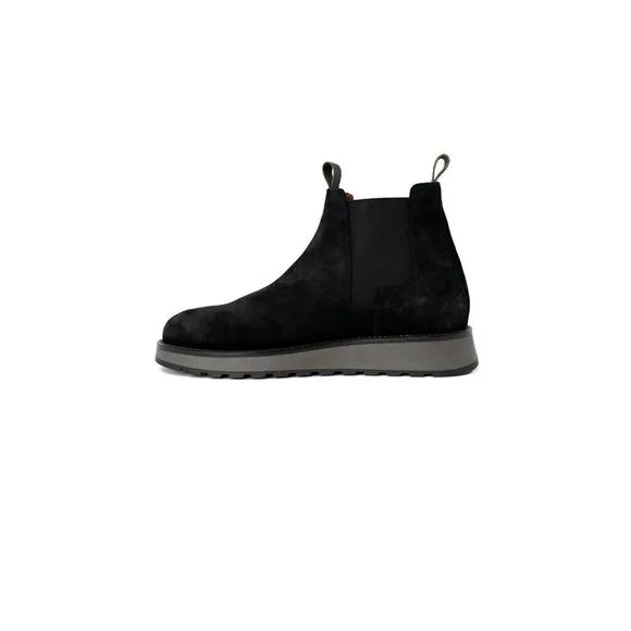 Liu Jo Mens Slip-on Leather Ankle Boots in Black Suede