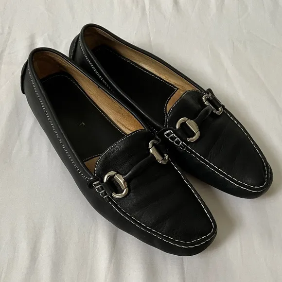 LK BENNETT Leather Driving Loafer Size 9 Black