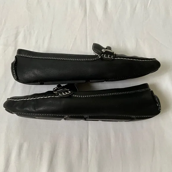 LK BENNETT Leather Driving Loafer Size 9 Black