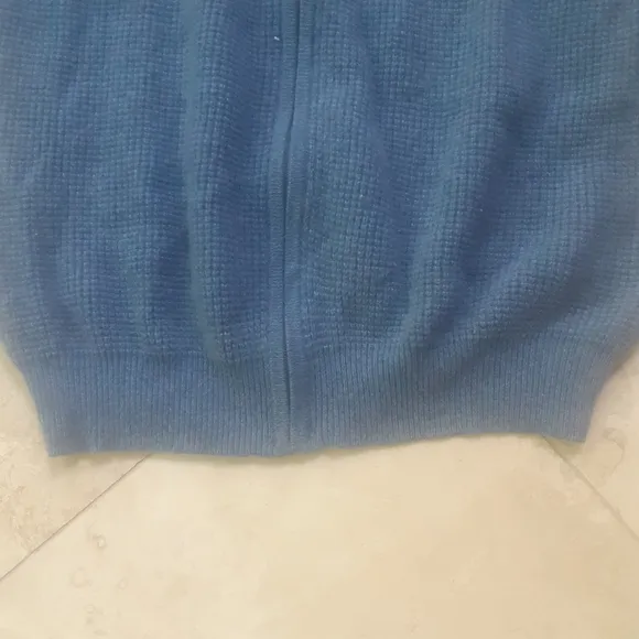 L.L. Bean 100% Cashmere Full Zip Front 3-Ply Waffleknit Cardigan Sweater, NOSWOT