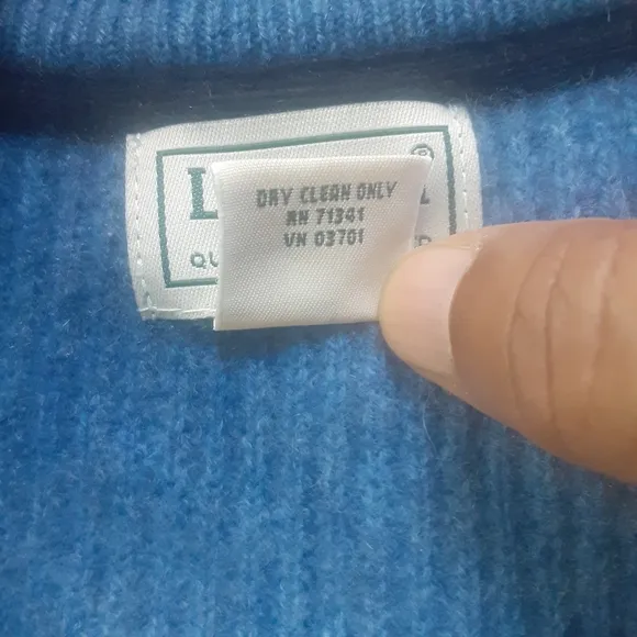 L.L. Bean 100% Cashmere Full Zip Front 3-Ply Waffleknit Cardigan Sweater, NOSWOT