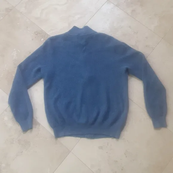 L.L. Bean 100% Cashmere Full Zip Front 3-Ply Waffleknit Cardigan Sweater, NOSWOT