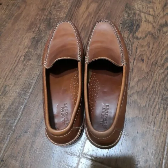 L.L.Bean Signature Leather Penny Moc Toe Loafers Slip On Driving Shoes Men’s 10