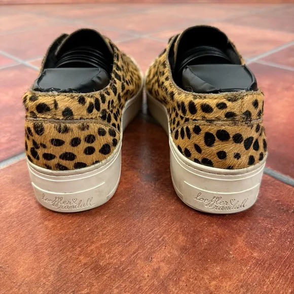 Loeffler Randall Calf Hair Cheetah Print Platform Sneakers Size 7.5