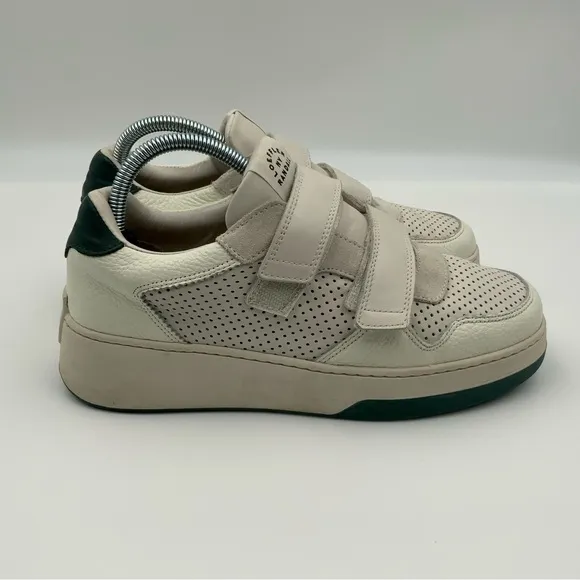 Loeffler Randall Cameron Low Top Sneakers Hook &amp; Loop Closure Leather Size 8.5.