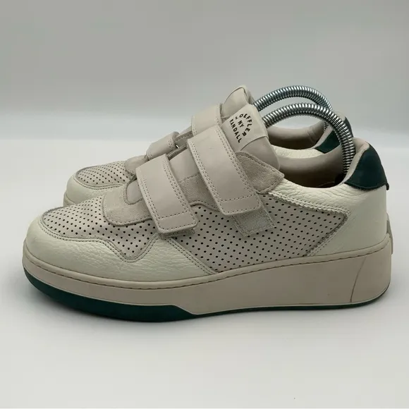 Loeffler Randall Cameron Low Top Sneakers Hook &amp; Loop Closure Leather Size 8.5.