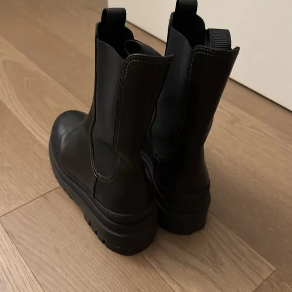 Loeffler Randall Carlota Leather Y2K Luxury Chelsea Boots Lugged Platform 8.5