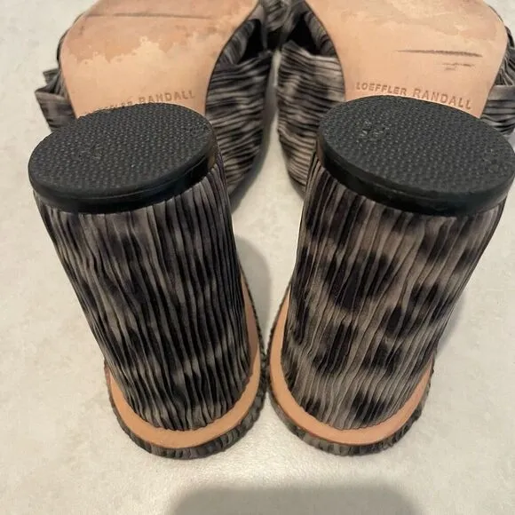LOEFFLER RANDALL Penny Knotted Leopard Slide Sandals in Brown