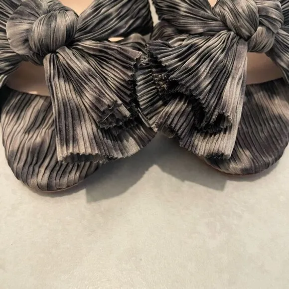 LOEFFLER RANDALL Penny Knotted Leopard Slide Sandals in Brown