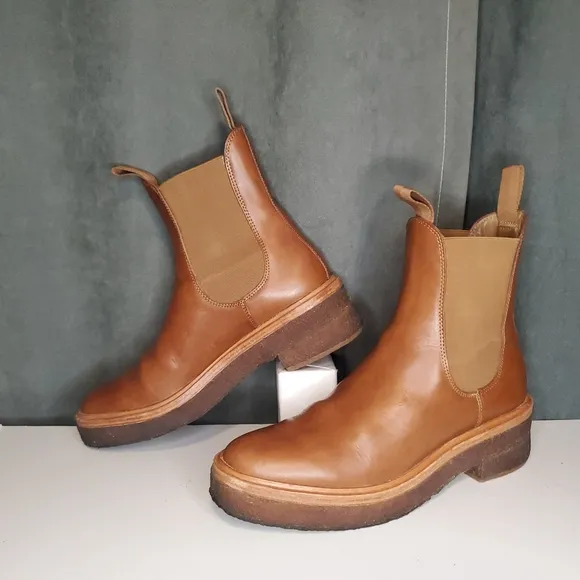 Loeffler Randall Raquel Brown Leather Chelsea Boots US Womens 8.5