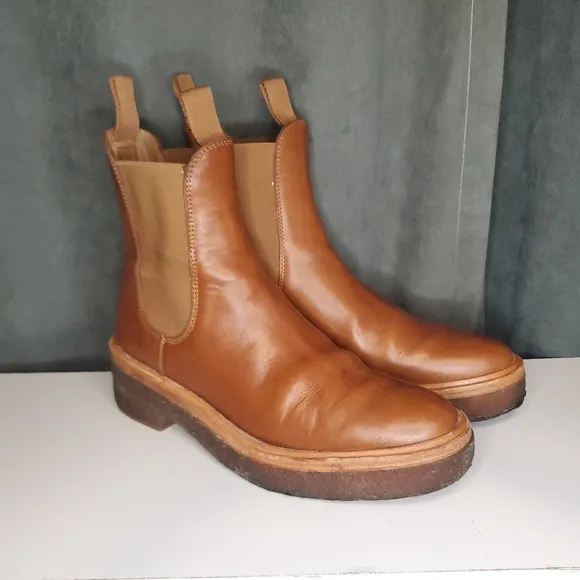 Loeffler Randall Raquel Brown Leather Chelsea Boots US Womens 8.5