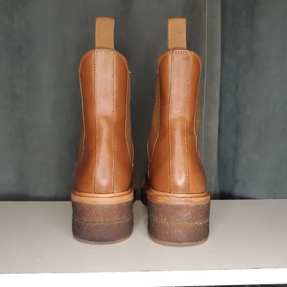 Loeffler Randall Raquel Brown Leather Chelsea Boots US Womens 8.5