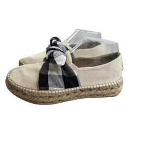 Loeffler Randall Rowan gingham bow canvas platform espadrilles