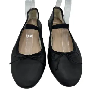 Loeffler Randall Women's Leonie Ballet Flats Black Leather Size 8