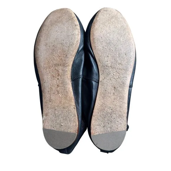 Loeffler Randall Women's Leonie Ballet Flats Black Leather Size 8