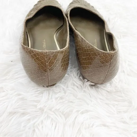 Loeffler Randall Brown Leather Croc Embossed Vibram Ballet Flats