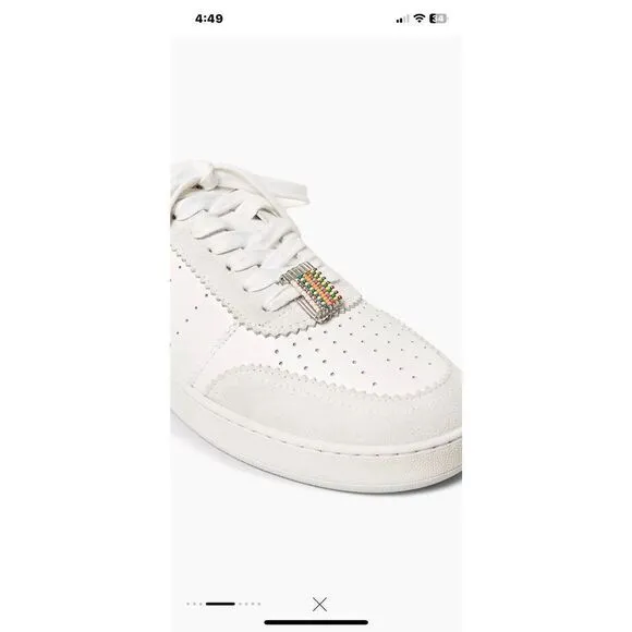 Loeffler RandallKeeley Gingham Leather Low-Top Sneakers