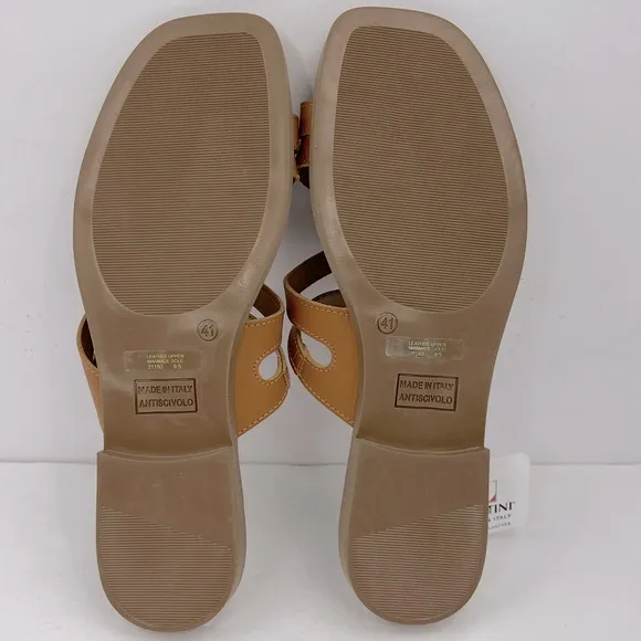 LOTTINI, VACCHETTA MULTI STRAP, BROWN LEATHER FLAT SANDALS, SIZE US 9.5 EU 41