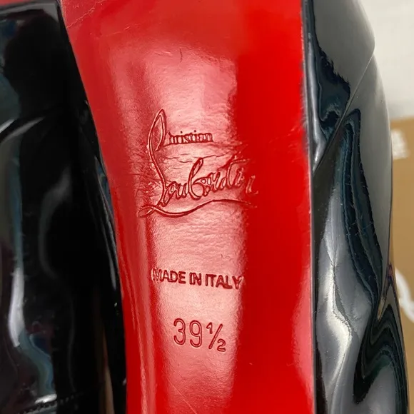 Louboutin 140 patent Bianca heels with grippy sole covers