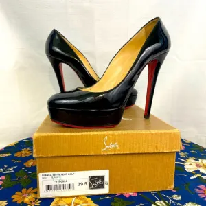 Louboutin 140 patent Bianca heels with grippy sole covers