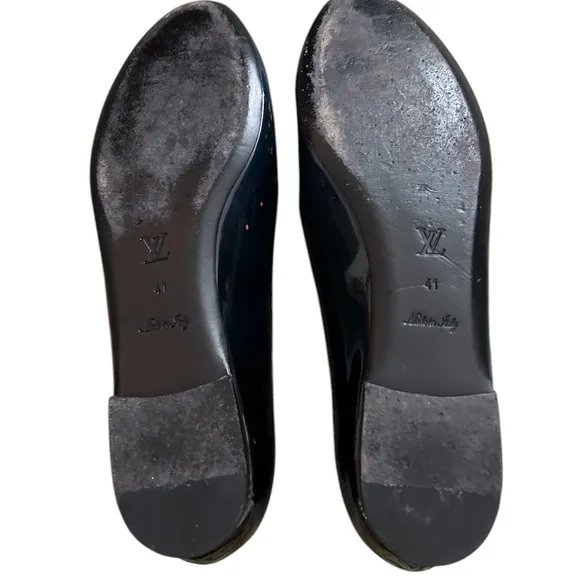 LOUIS VUITTON  Blue Ombre Patent Leather Dice Ballet Flats - size 41 (US 11)