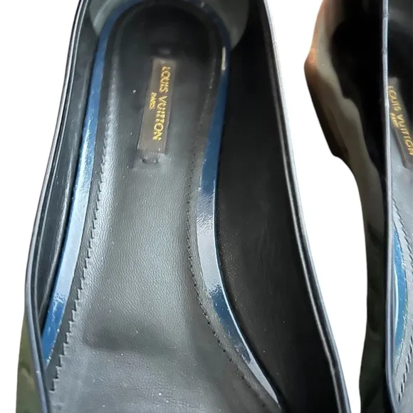 LOUIS VUITTON  Blue Ombre Patent Leather Dice Ballet Flats - size 41 (US 11)