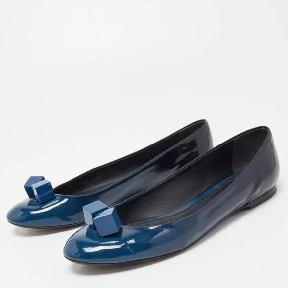 LOUIS VUITTON  Blue Ombre Patent Leather Dice Ballet Flats - size 41 (US 11)