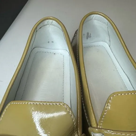 Louis Vuitton Patent leather beige Lombok Driving loafers womens shoes sz 37.5