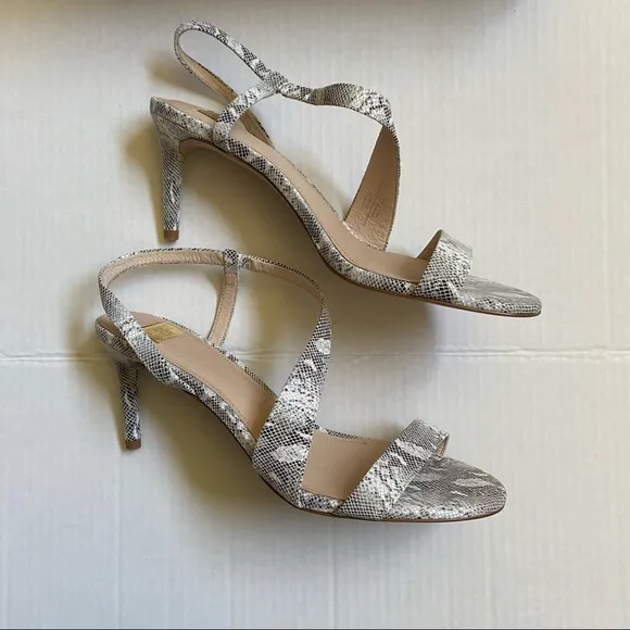Louise et Cie Kass Snakeprint Embossed Stiletto Sandal NWT