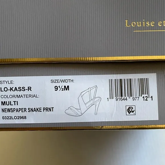 Louise et Cie Kass Snakeprint Embossed Stiletto Sandal NWT