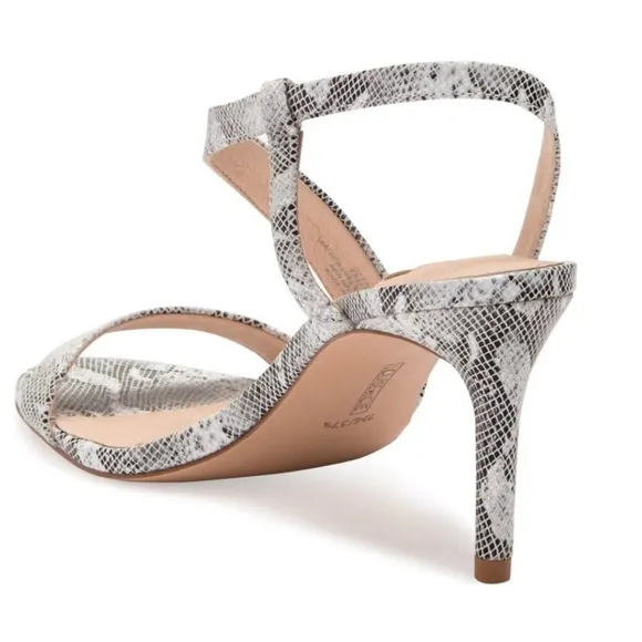 Louise et Cie Kass Snakeprint Embossed Stiletto Sandal NWT