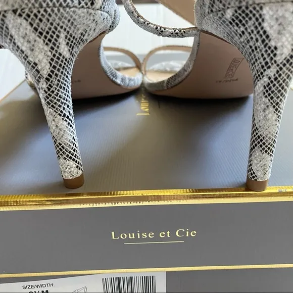 Louise et Cie Kass Snakeprint Embossed Stiletto Sandal NWT