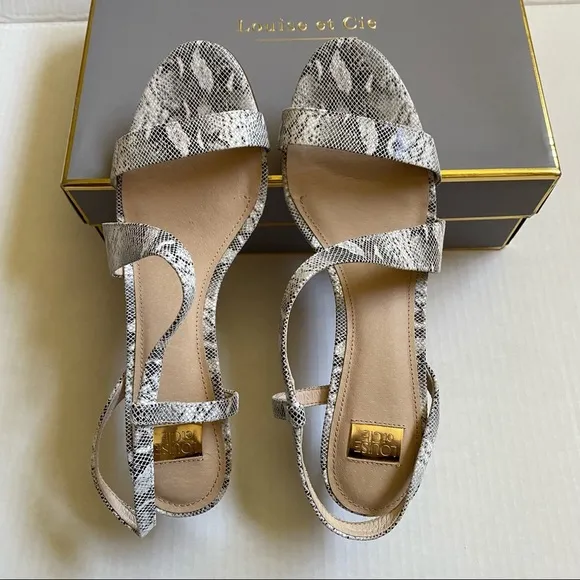 Louise et Cie Kass Snakeprint Embossed Stiletto Sandal NWT