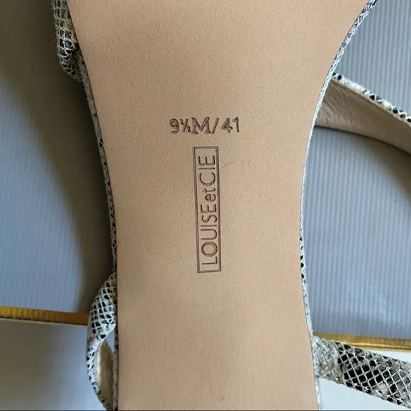 Louise et Cie Kass Snakeprint Embossed Stiletto Sandal NWT