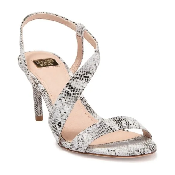 Louise et Cie Kass Snakeprint Embossed Stiletto Sandal NWT